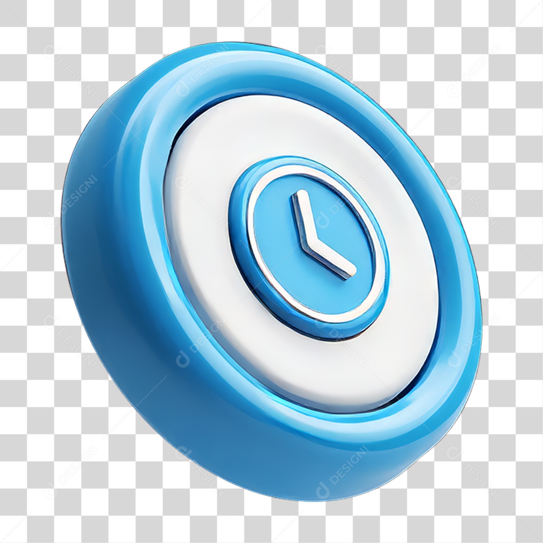 Ícone 3D Relógio Horário PNG Transparente