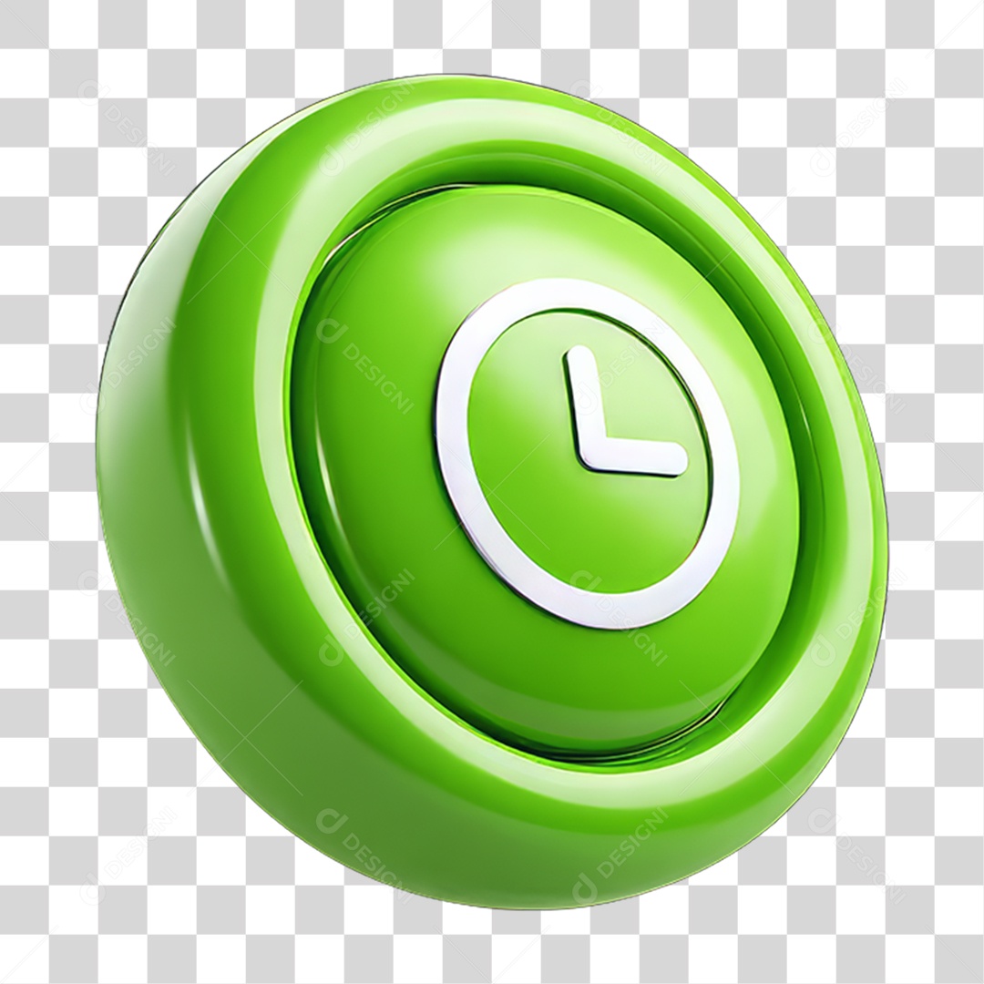 Ícone 3D Relógio Horário PNG Transparente