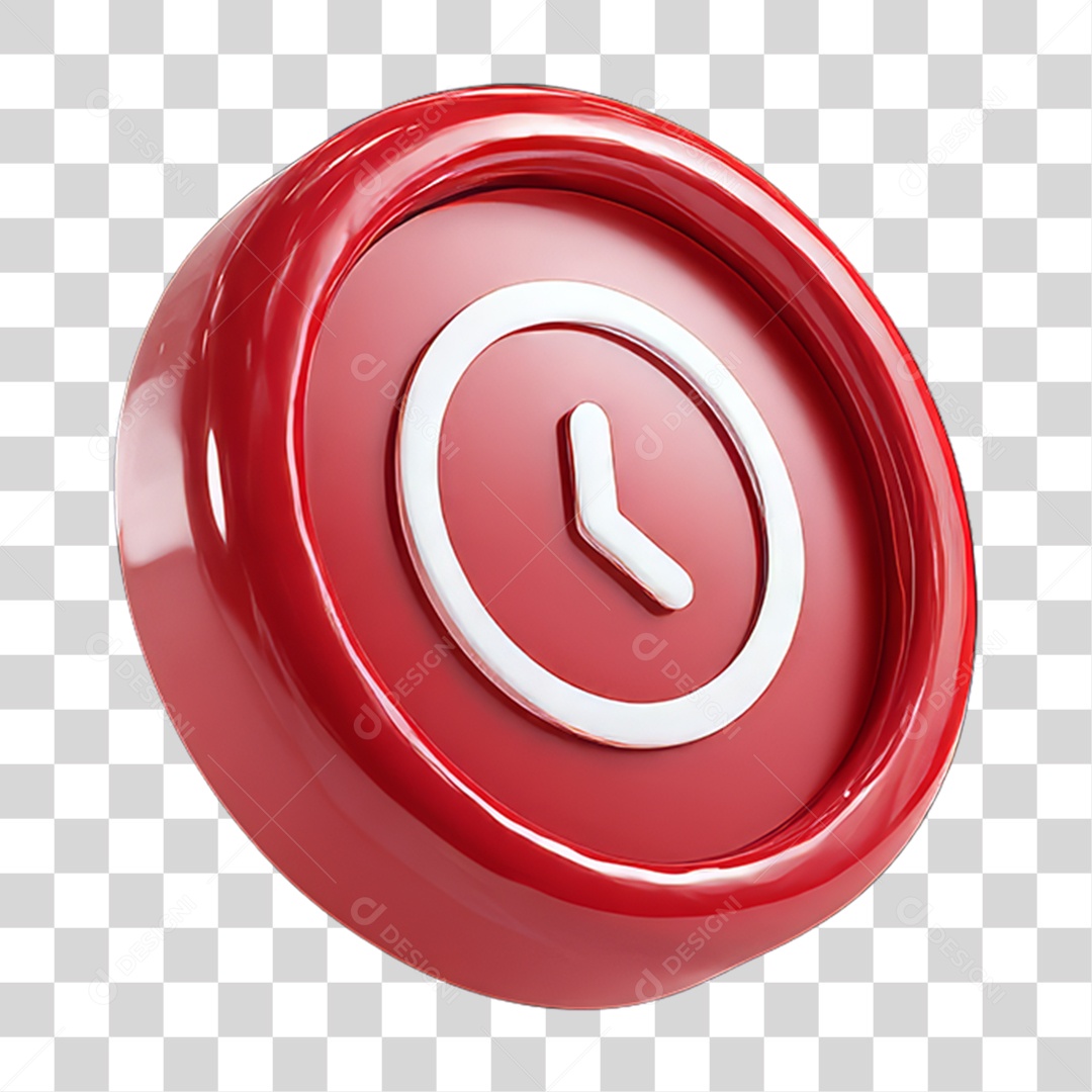 Ícone 3D Relógio Horário PNG Transparente