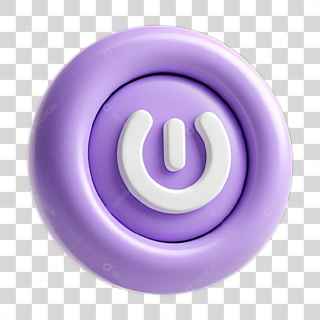Ícone 3D Botão Power PNG Transparente