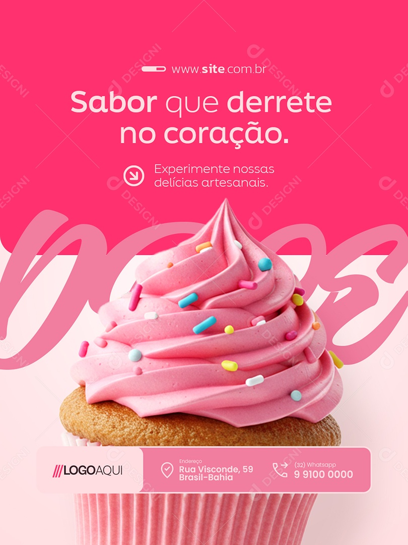 Doceria Sabor Que Derrete no Coração Social Media PSD Editável