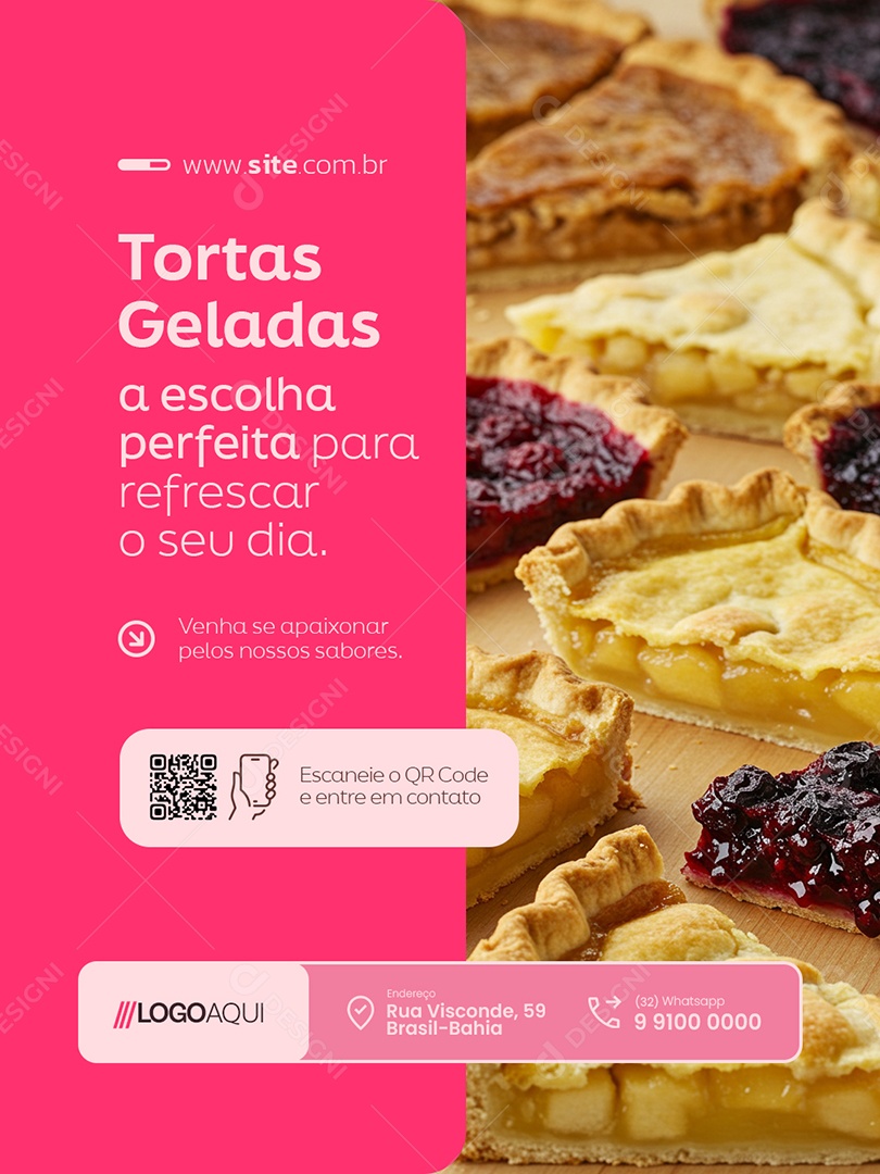 Doceria Tortas Geladas a Escolha Perfeita Social Media PSD Editável