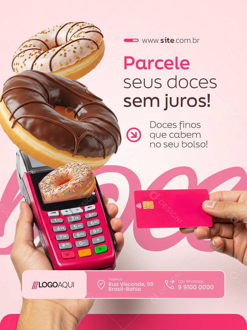 Doceria Parcele seus Doces Sem Juros Social Media PSD Editável