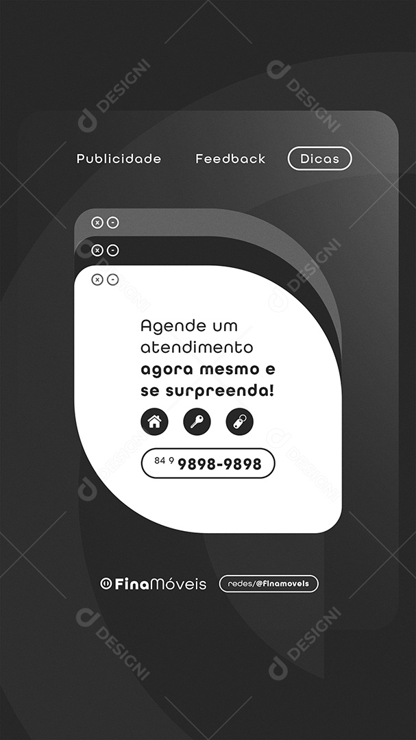Post Financiamento de Imóveis Agende um Atendimento Story Social Media PSD Editável
