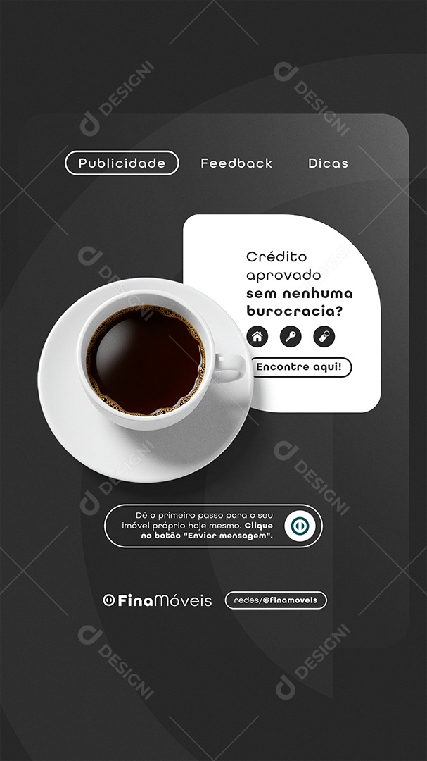 Post Financiamento de Imóveis Crédito Aprovado Story Social Media PSD Editável