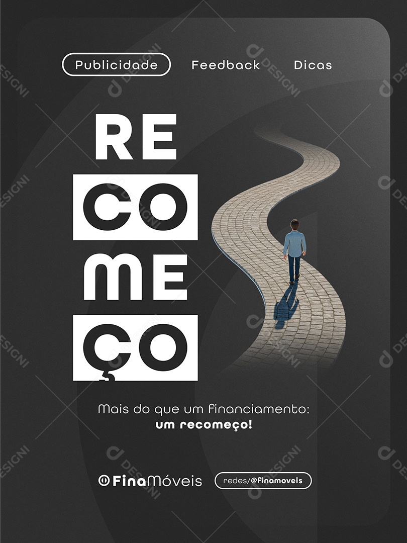 Post Financiamento de Imóveis Recomeço Feed Social Media PSD Editável
