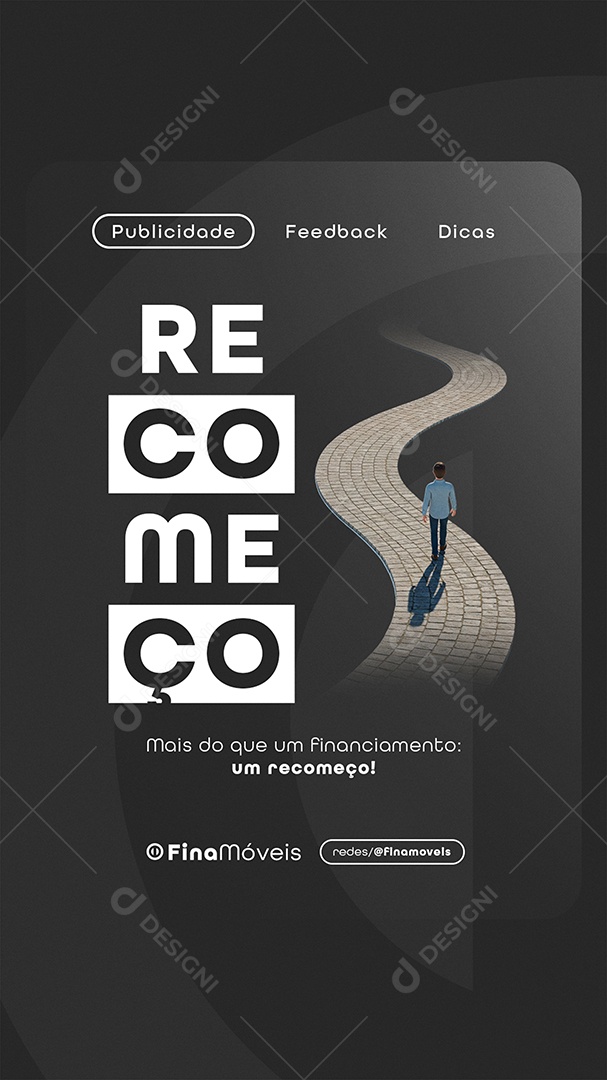 Post Financiamento de Imóveis Recomeço Story Social Media PSD Editável