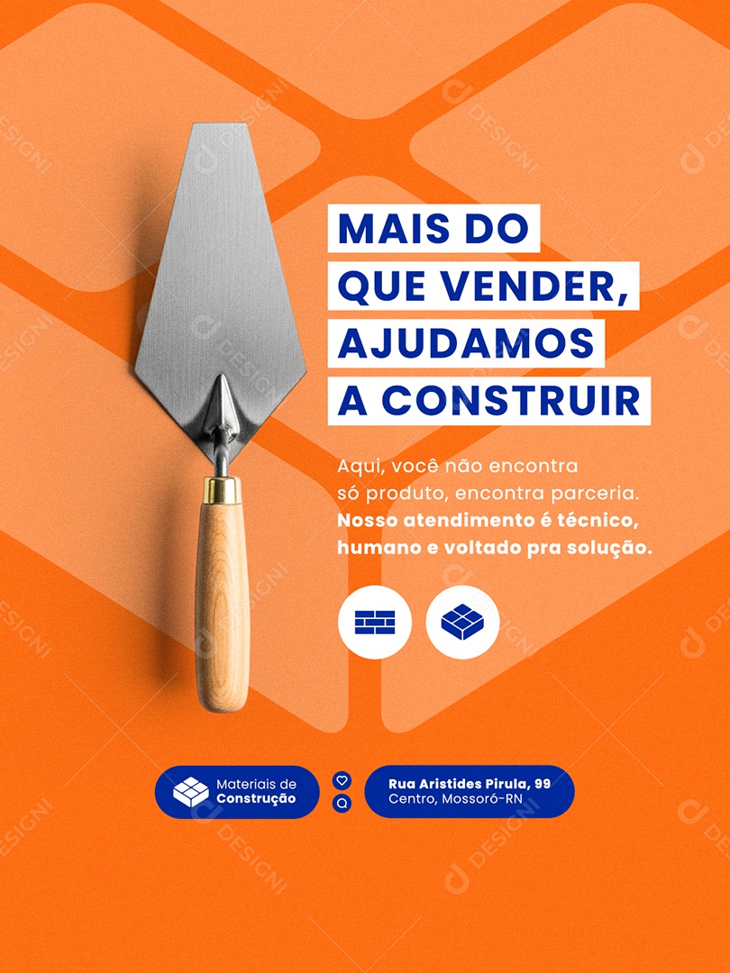 Post Loja de Materiais mais do que Vender Feed Social Media PSD Editável