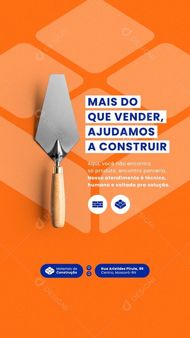 Post Loja de Materiais mais do que Vender Story Social Media PSD Editável