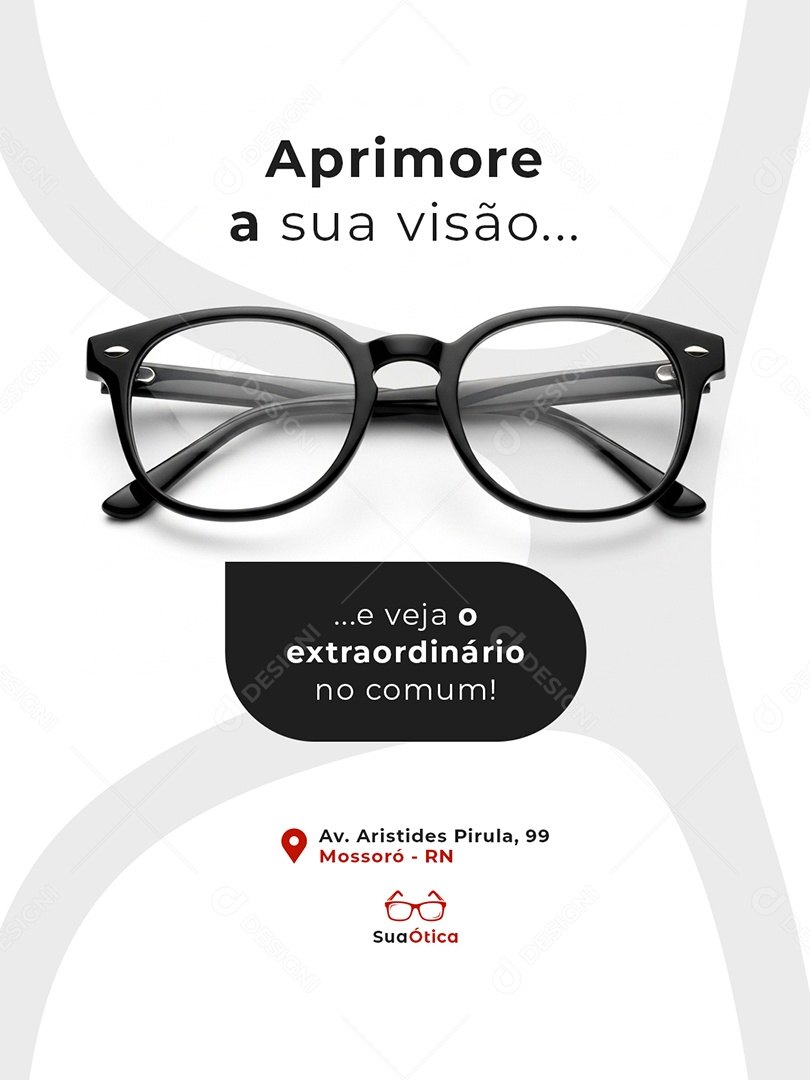 Post Ótica Aprimore a sua Visão Feed Social Media PSD Editável