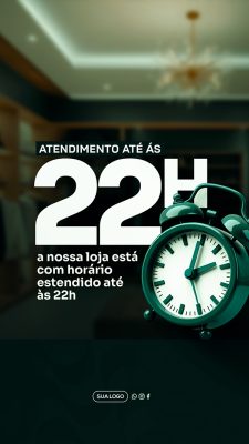 Story Horário de Funcionamento Social Media PSD Editável