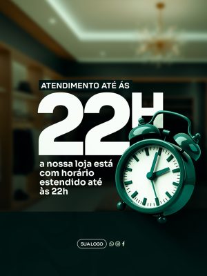 Horário de Funcionamento Social Media PSD Editável