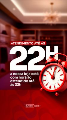 Story Horário de Funcionamento Social Media PSD Editável