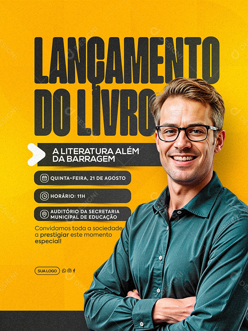 Lançamento de Livros Social Media PSD Editável