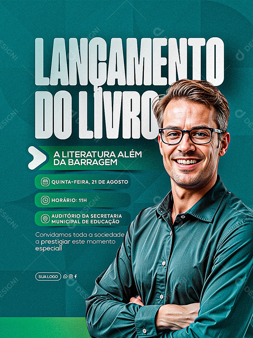 Lançamento de Livros Social Media PSD Editável