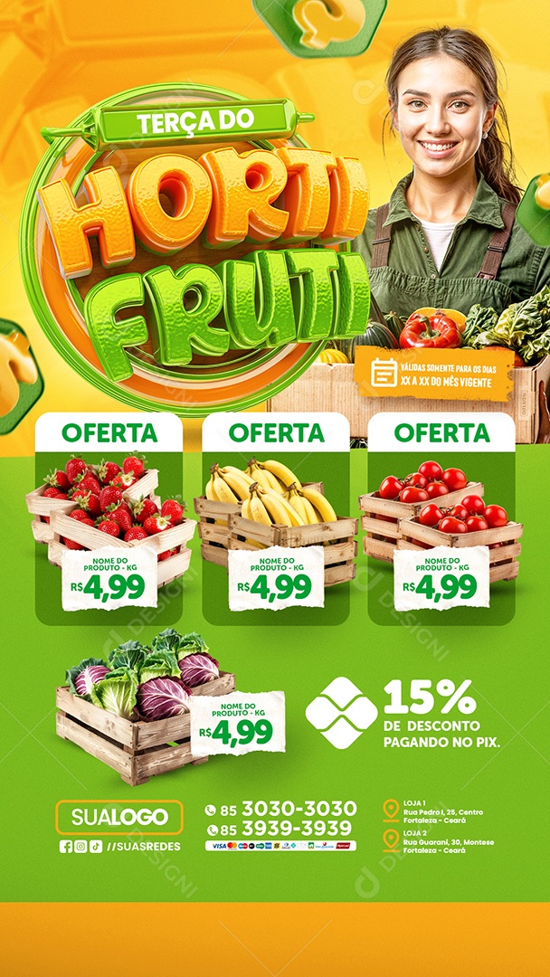 Story Tabloide Terça Do Hortifruti Oferta Social Media PSD Editável
