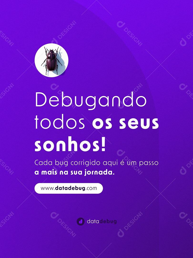 Post Curso de Programação Debugando Todos os Seus Sonhos Feed Social Media PSD Editável