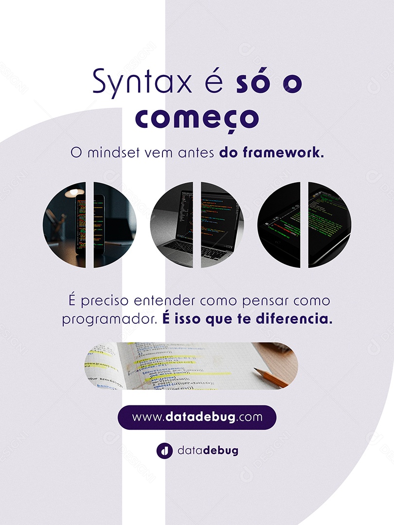 Post Curso de Programação Syntax é só o Começo Feed Social Media PSD Editável