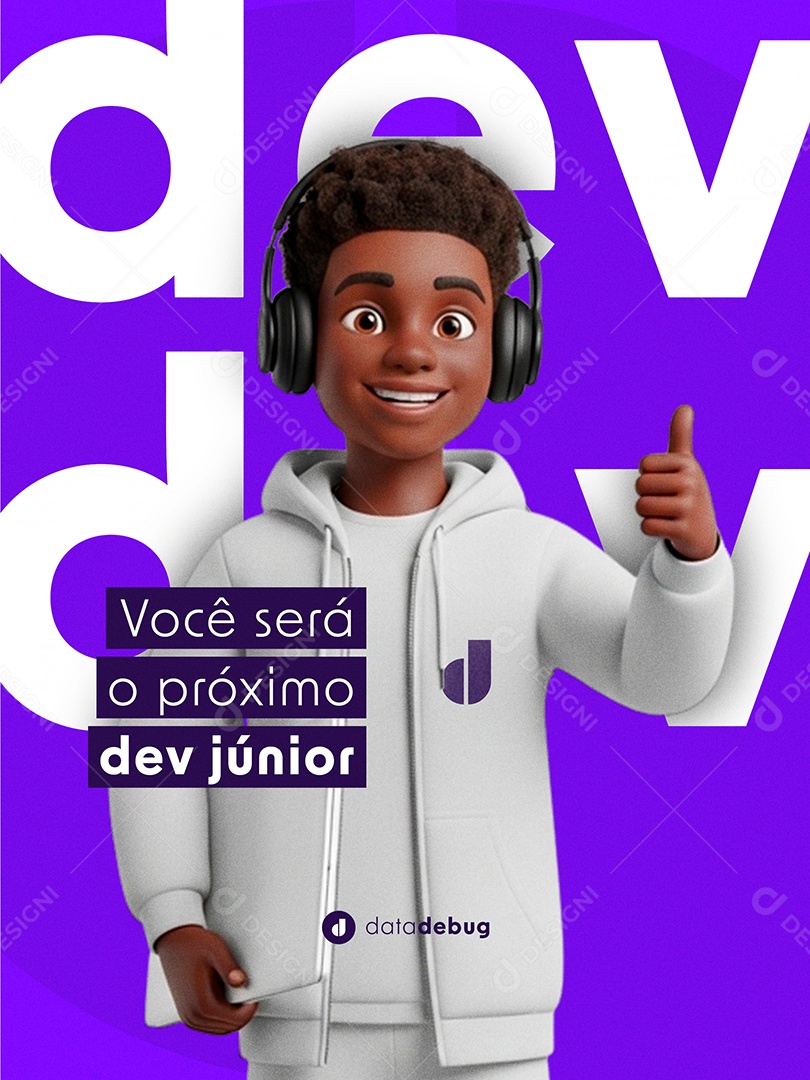 Post Curso de Programação Você Será o Próximo Dev Junior Feed Social Media PSD Editável