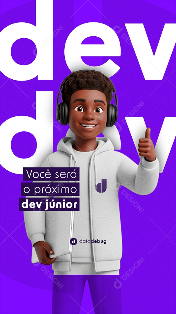 Post Curso de Programação Você Será o Próximo Dev Junior Story Social Media PSD Editável