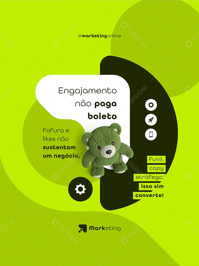 Post Marketing Digital Engajamento Não Paga Boleto Feed Social Media PSD Editável