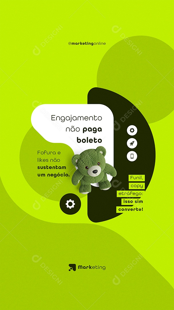 Post Marketing Digital Engajamento Não Paga Boleto Story Social Media PSD Editável