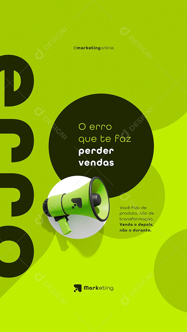Post Marketing Digital o Erro Que te Faz Perder Vendas Story Social Media PSD Editável