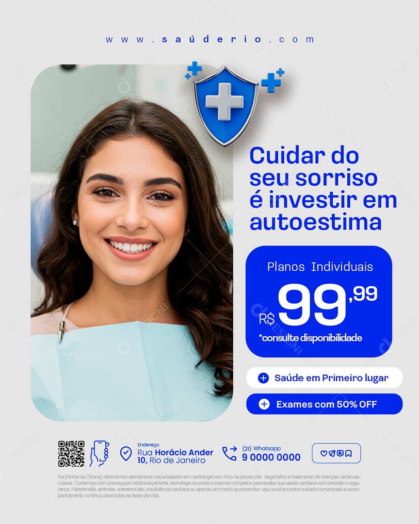 Dentista Planos Individuais Social Media PSD Editável