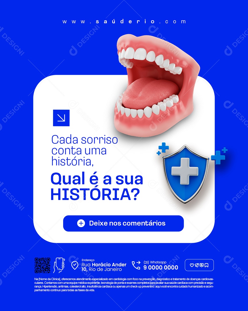 Dentista Cada Sorriso Conta Uma História Social Media PSD Editável