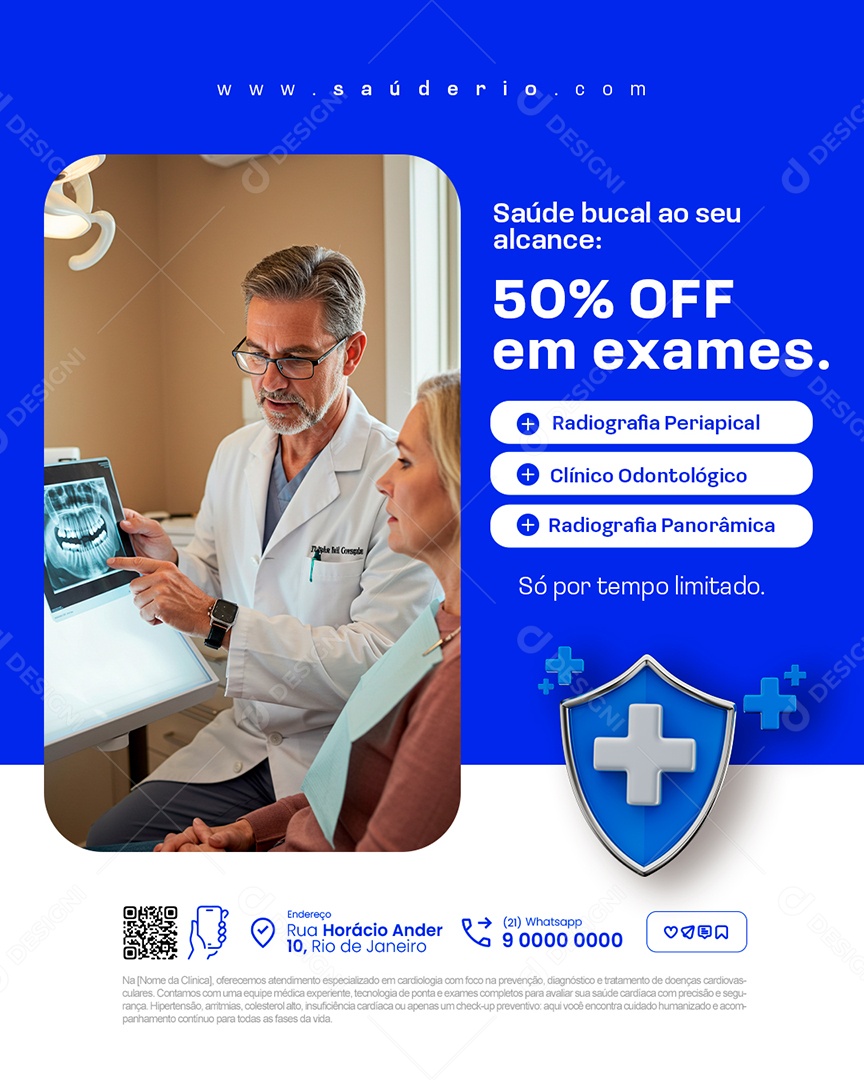 Dentista Saúde Bucal ao Seu Alcance Social Media PSD Editável