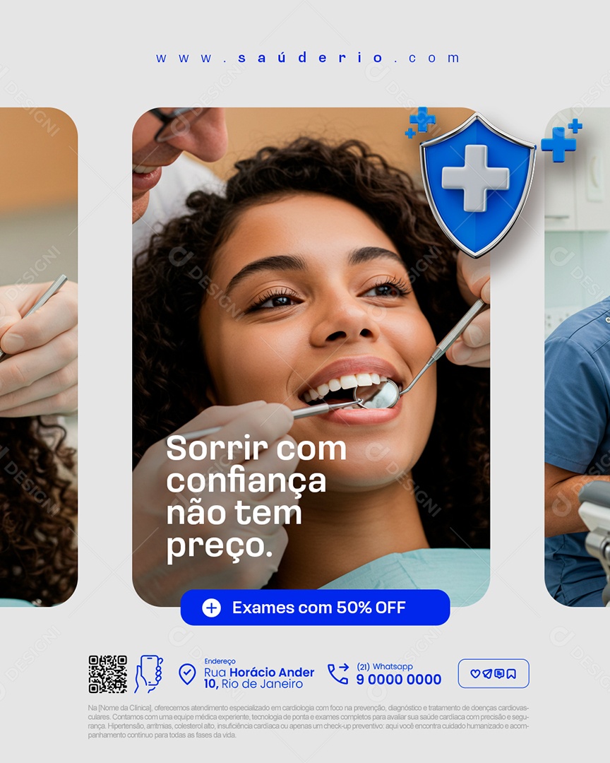 Dentista Sorrir com Confiança Não Tem Preço Social Media PSD Editável