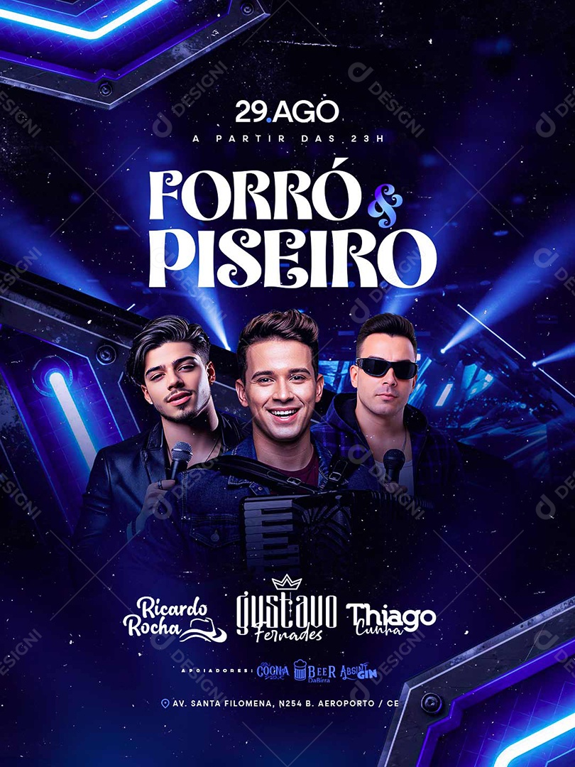 Flyer Forró e Piseiro Social Media PSD Editável