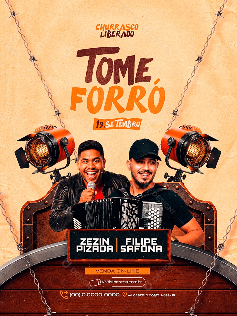 Flyer Tome Forró Social Media PSD Editável