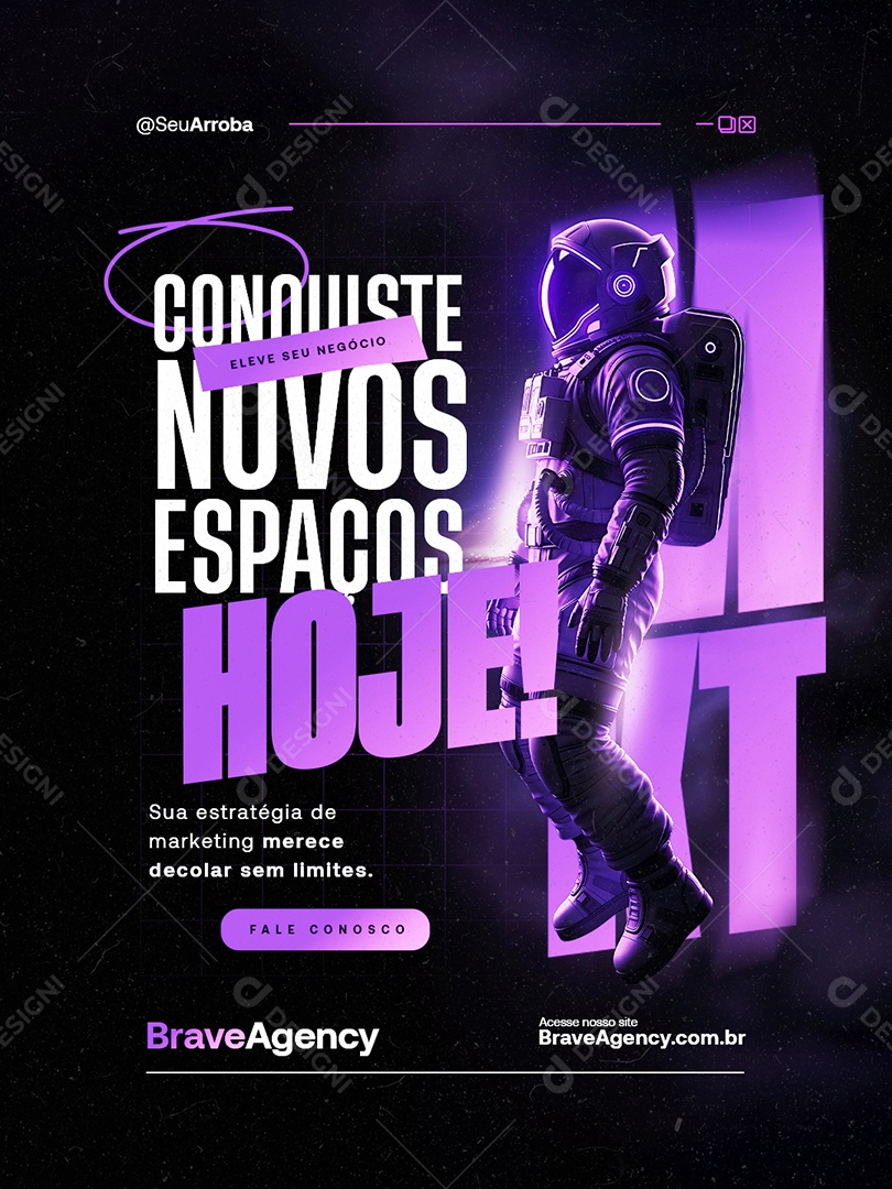 Marketing Digital Conquiste Novos Espaços Hoje Social Media PSD Editável