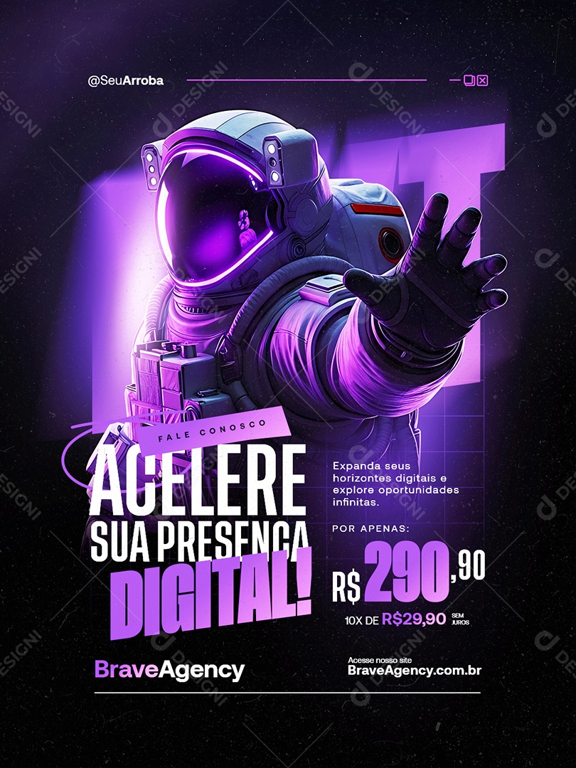 Marketing Digital Acelere sua Presença Digital Social Media PSD Editável