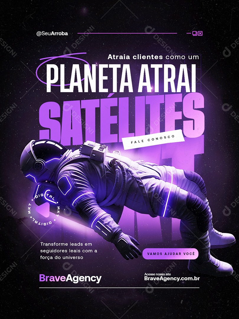 Marketing Digital Atraia Clientes Social Media PSD Editável