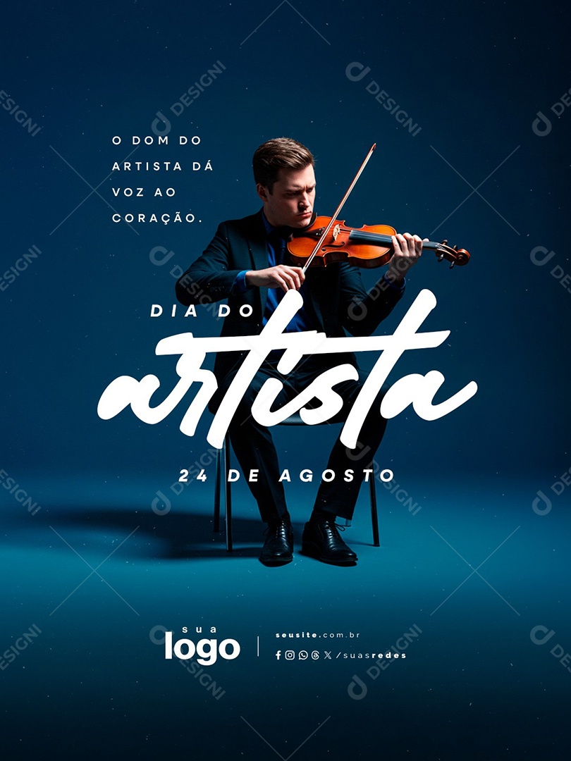 Dia do Artista 24 de Agosto O Dom Social Media PSD Editável