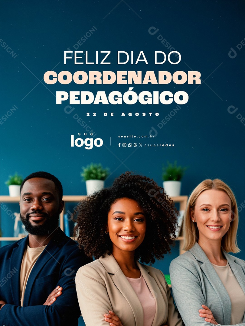 Feliz Dia Do Coordenador Pedagógico 22 de Agosto Social Media PSD Editável