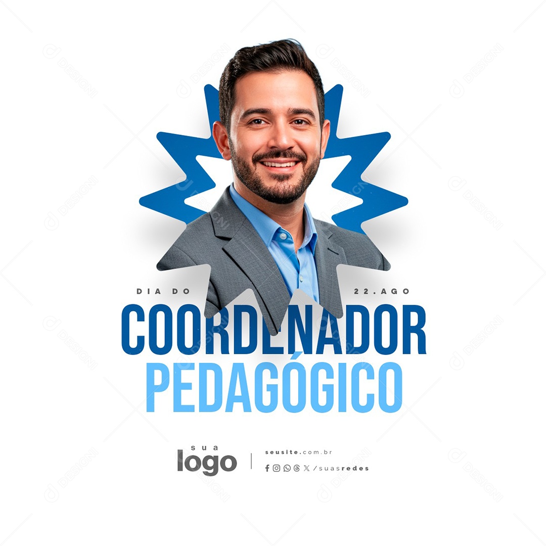 Dia Do Coordenador Pedagógico 22 de Agosto Social Media PSD Editável
