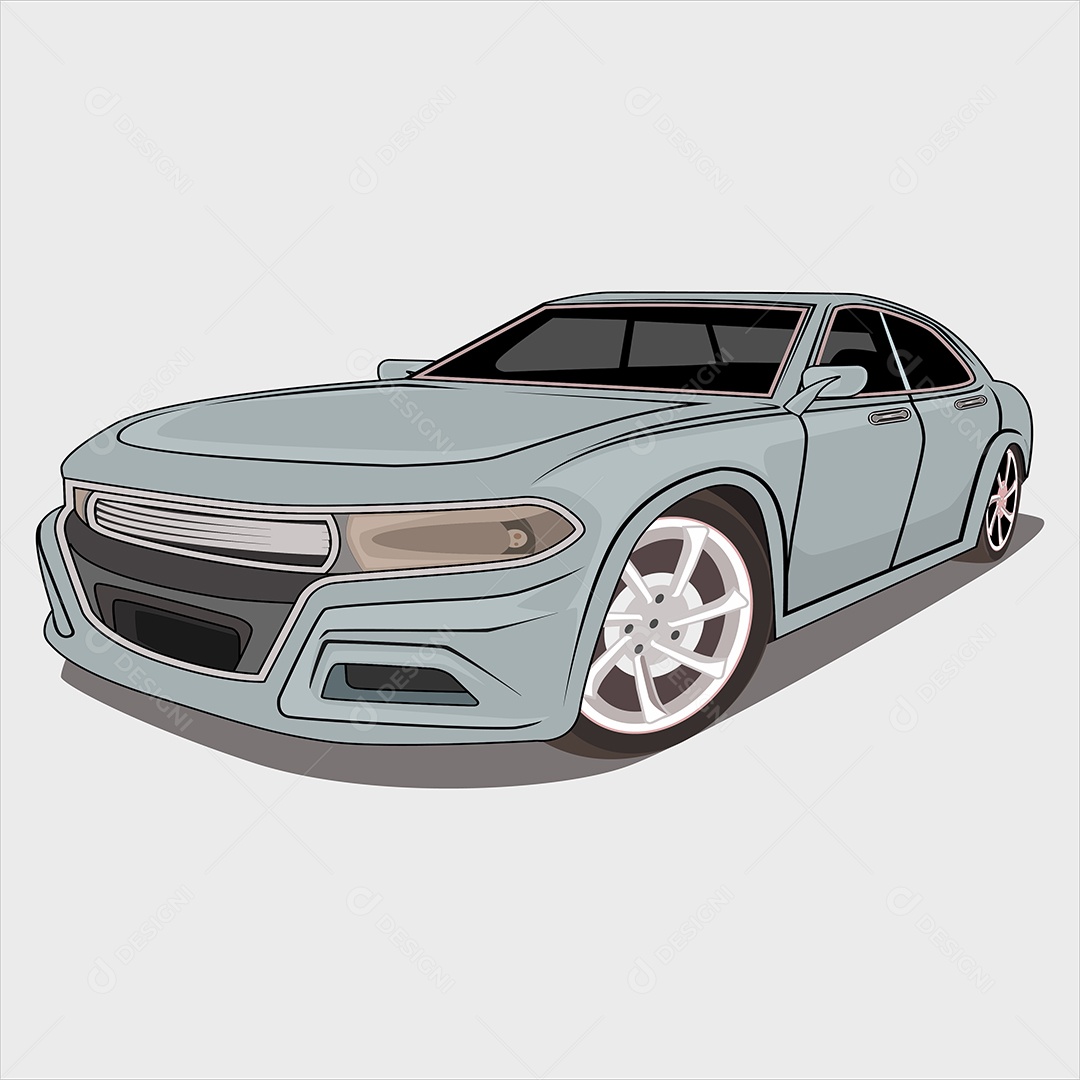 Carro Retro Desenho Animado Ilustração Vetor EPS