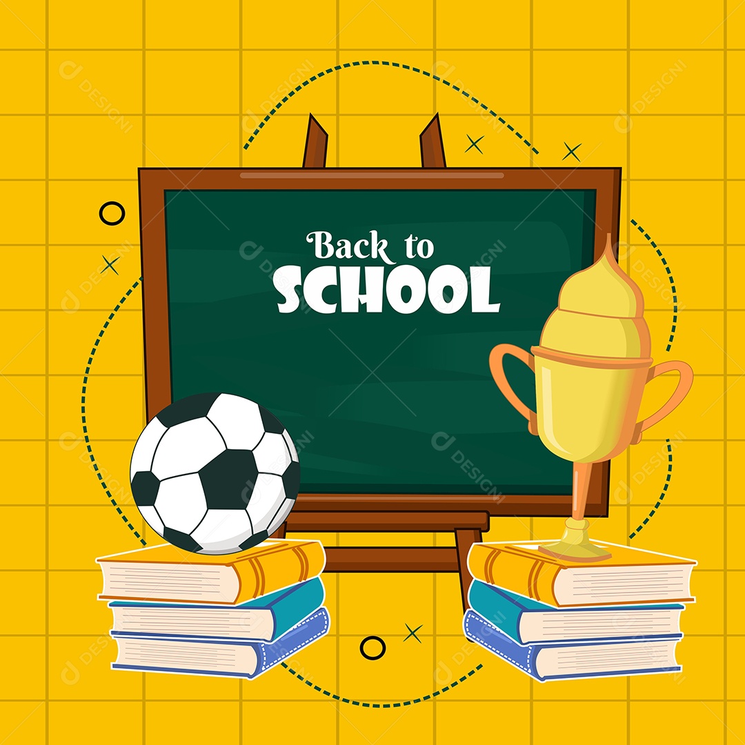 Conjunto de Escola Desenho Animado Ilustração Vetor EPS Editável