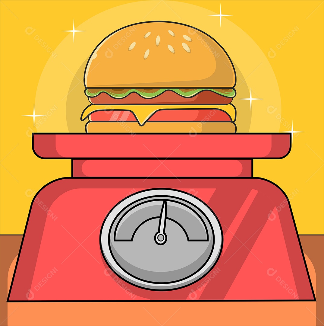 Burger Fast Food Desenho Animado Ilustração Vetor EPS Editável