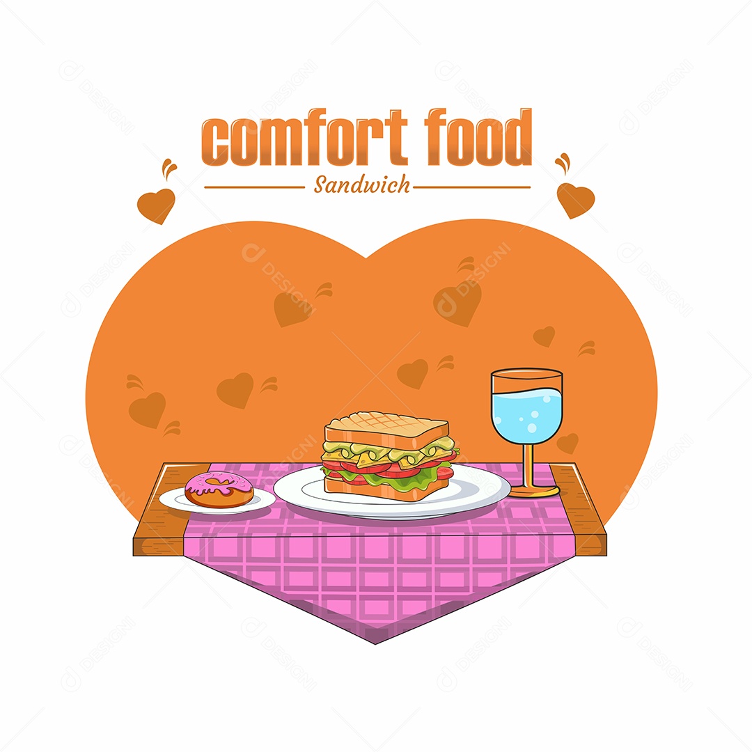 Conjunto de Fast Food Desenho Animado Ilustração Vetor EPS Editável