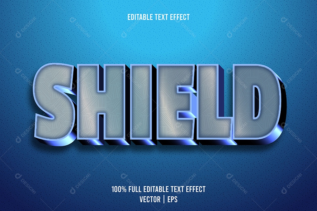 Efeito de Texto Shield Start Ilustração Vetor EPS Editável