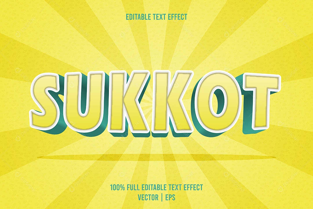 Efeito de Texto Sukkot Ilustração Vetor EPS Editável