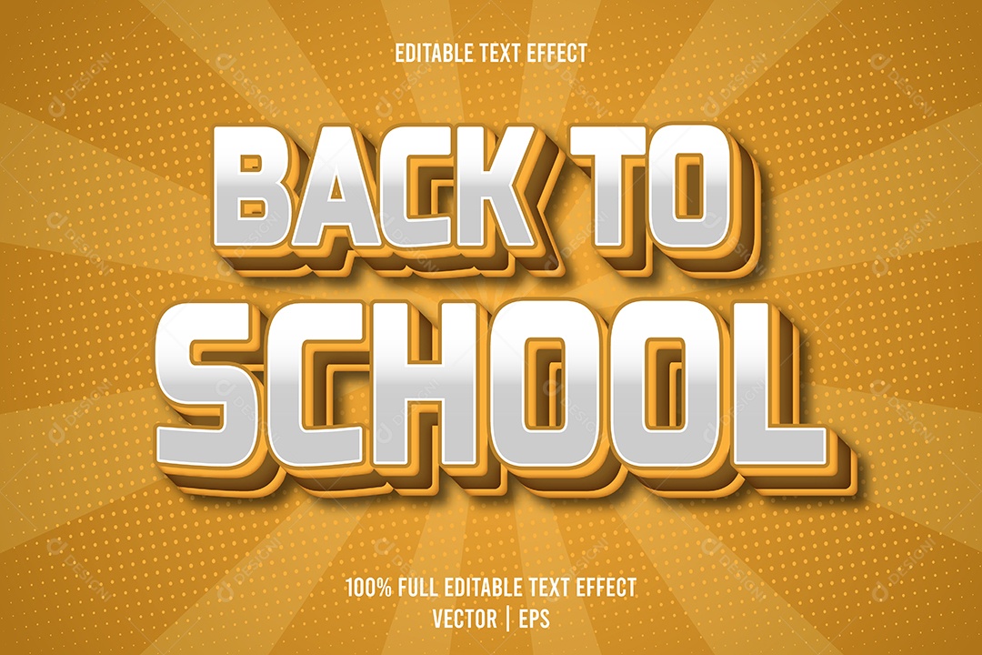 Efeito de Texto Back To School Ilustração Vetor EPS Editável