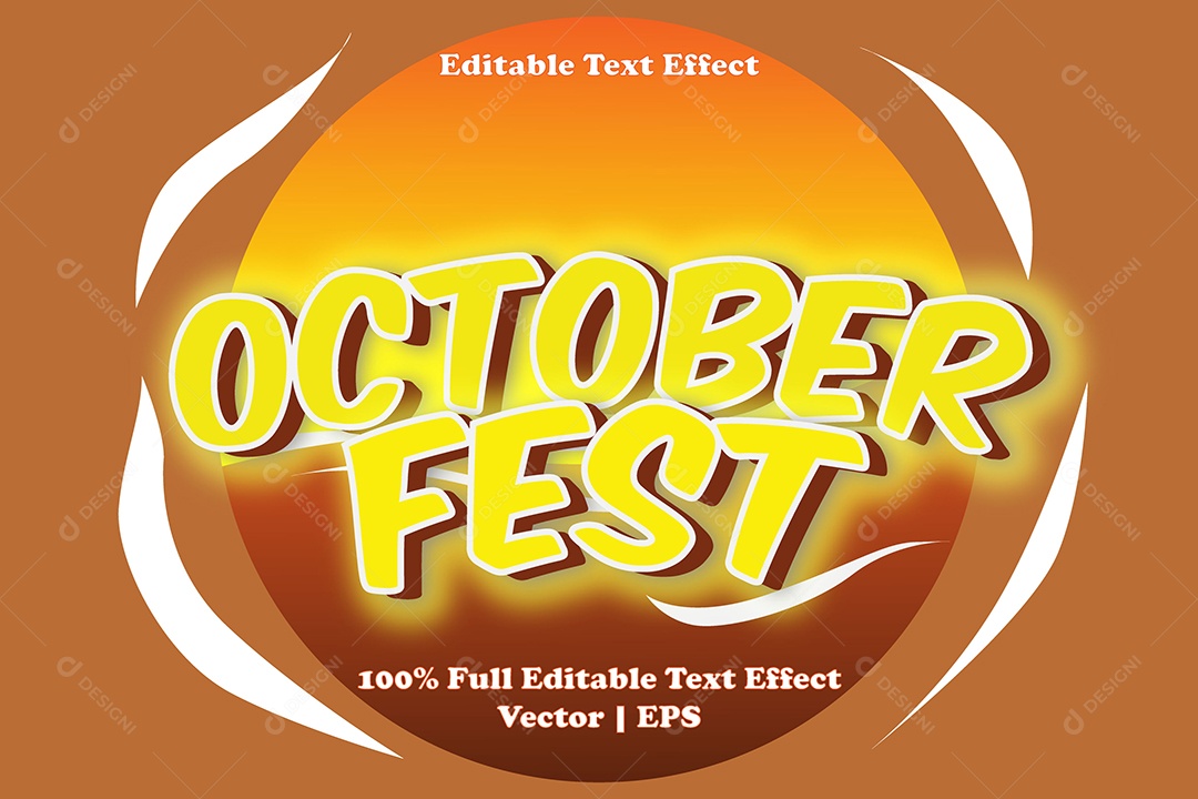 Efeito de Texto October Fest Ilustração Vetor EPS Editável