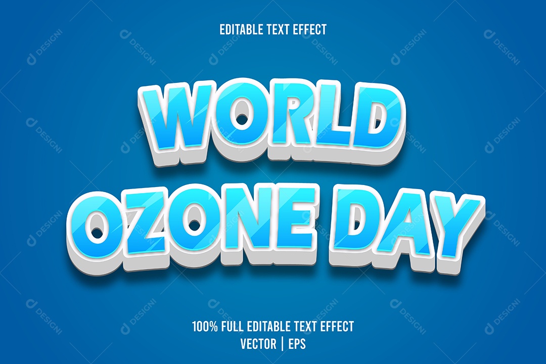 Efeito de Texto World Ozone Day Ilustração Vetor EPS Editável