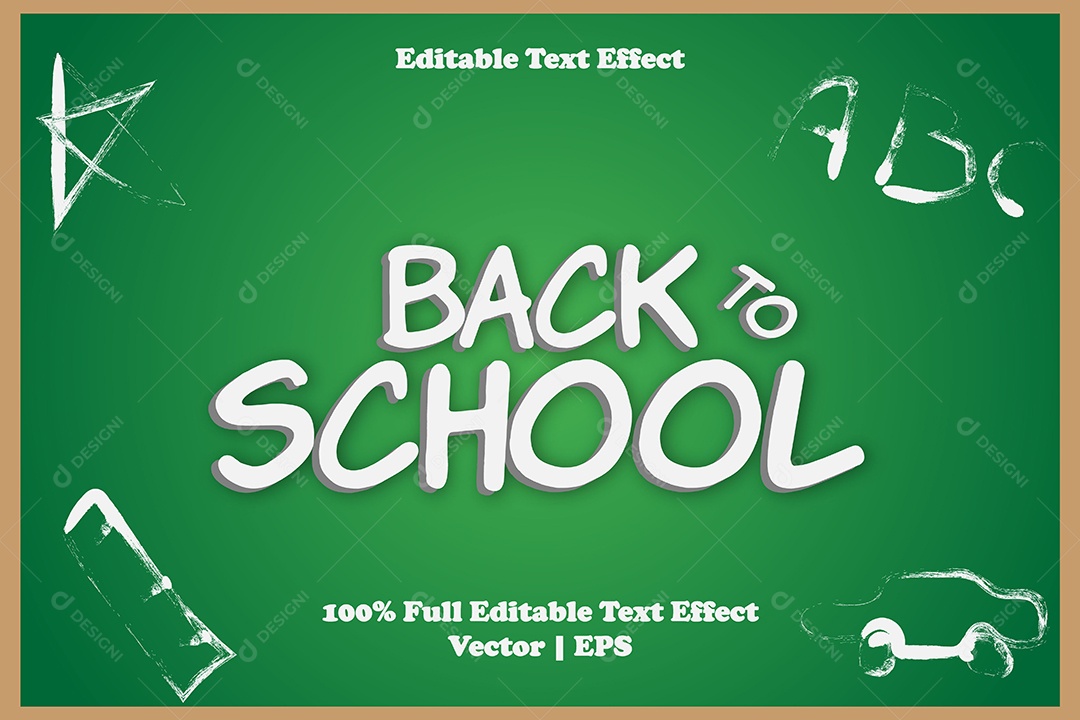 Efeito de Texto Back To School Ilustração Vetor EPS Editável
