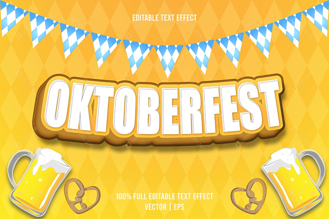 Efeito de Texto Oktoberfest Ilustração Vetor EPS Editável